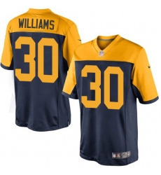 Youth Nike Green Bay Packers #30 Jamaal Williams Elite Navy Blue Alternate NFL Jersey