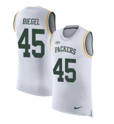 Men's Nike Green Bay Packers #45 Vince Biegel Limited White Rush Player Name & Number Tank Top NFL Jersey