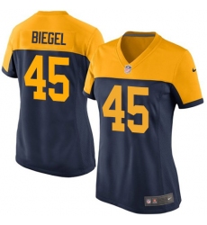Women's Nike Green Bay Packers #45 Vince Biegel Elite Navy Blue Alternate NFL Jersey