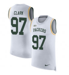 Men's Nike Green Bay Packers #97 Kenny Clark Limited White Rush Player Name & Number Tank Top NFL Jersey