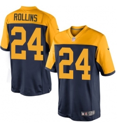 Youth Nike Green Bay Packers #24 Quinten Rollins Elite Navy Blue Alternate NFL Jersey