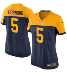 Women's Nike Green Bay Packers #5 Paul Hornung Game Navy Blue Alternate NFL Jersey
