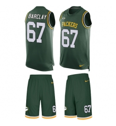 Men's Nike Green Bay Packers #67 Don Barclay Limited Green Tank Top Suit NFL Jersey
