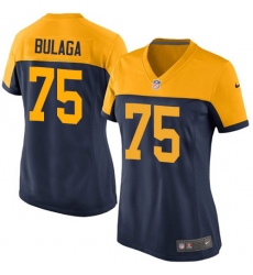 Women's Nike Green Bay Packers #75 Bryan Bulaga Game Navy Blue Alternate NFL Jersey