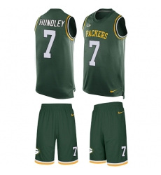 Men's Nike Green Bay Packers #7 Brett Hundley Limited Green Tank Top Suit NFL Jersey