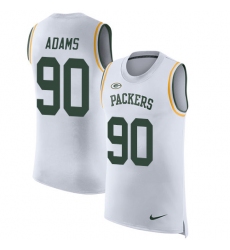 Men's Nike Green Bay Packers #90 Montravius Adams Limited White Rush Player Name & Number Tank Top NFL Jersey