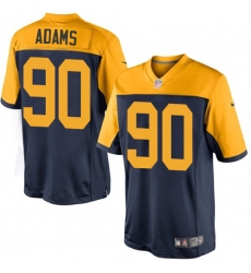 Youth Nike Green Bay Packers #90 Montravius Adams Elite Navy Blue Alternate NFL Jersey