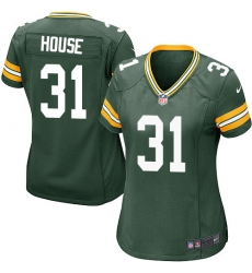 Women's Nike Green Bay Packers #31 Davon House Game Green Team Color NFL Jersey