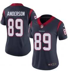 Women's Nike Houston Texans #89 Stephen Anderson Elite Navy Blue Team Color NFL Jersey