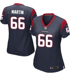 Women's Nike Houston Texans #66 Nick Martin Game Navy Blue Team Color NFL Jersey