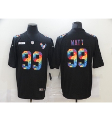 Men's Houston Texans #99 J.J. Watt Rainbow Version Nike Limited Jersey