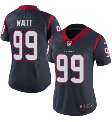 Women's Nike Houston Texans #99 J.J. Watt Elite Navy Blue Team Color NFL Jersey