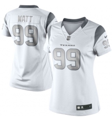 Women's Nike Houston Texans #99 J.J. Watt Limited White Platinum NFL Jersey