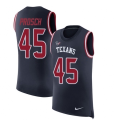 Men's Nike Houston Texans #45 Jay Prosch Limited Navy Blue Rush Player Name & Number Tank Top NFL Jersey
