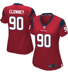 Women's Nike Houston Texans #90 Jadeveon Clowney Game Red Alternate NFL Jersey