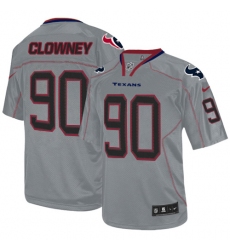 Youth Nike Houston Texans #90 Jadeveon Clowney Elite Lights Out Grey NFL Jersey