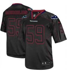 Men's Nike Houston Texans #59 Whitney Mercilus Elite Lights Out Black NFL Jersey