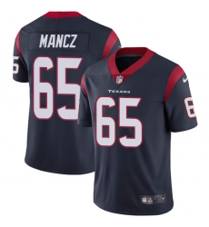 Youth Nike Houston Texans #65 Greg Mancz Elite Navy Blue Team Color NFL Jersey