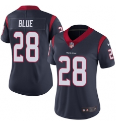 Women's Nike Houston Texans #28 Alfred Blue Elite Navy Blue Team Color NFL Jersey