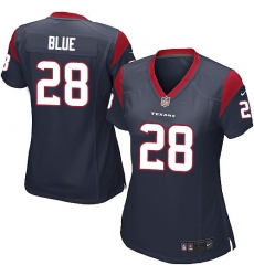 Women's Nike Houston Texans #28 Alfred Blue Game Navy Blue Team Color NFL Jersey