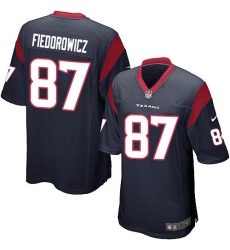 Men's Nike Houston Texans #87 C.J. Fiedorowicz Game Navy Blue Team Color NFL Jersey