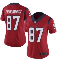 Women's Nike Houston Texans #87 C.J. Fiedorowicz Elite Red Alternate NFL Jersey