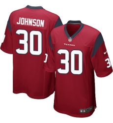 Men's Nike Houston Texans #30 Kevin Johnson Game Red Alternate NFL Jersey