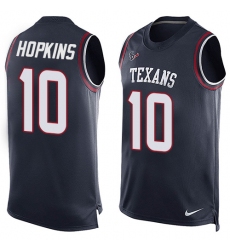 Men's Nike Houston Texans #10 DeAndre Hopkins Limited Navy Blue Player Name & Number Tank Top NFL Jersey