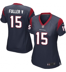 Women's Nike Houston Texans #15 Will Fuller V Game Navy Blue Team Color NFL Jersey