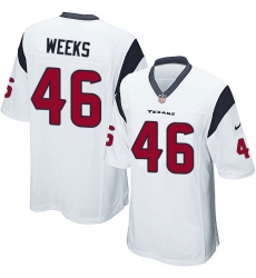 Men's Nike Houston Texans #46 Jon Weeks Game White NFL Jersey