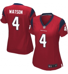 Women's Nike Houston Texans #4 Deshaun Watson Game Red Alternate NFL Jersey