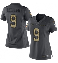 Women's Nike Houston Texans #9 Shane Lechler Limited Black 2016 Salute to Service NFL Jersey
