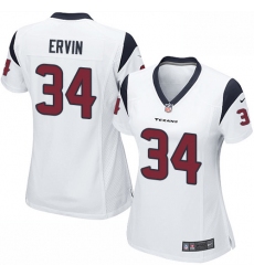 Women's Nike Houston Texans #34 Tyler Ervin Game White NFL Jersey