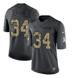Youth Nike Houston Texans #34 Tyler Ervin Limited Black 2016 Salute to Service NFL Jersey