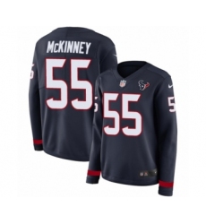 Women's Nike Houston Texans #55 Benardrick McKinney Limited Navy Blue Therma Long Sleeve NFL Jersey