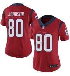 Women's Nike Houston Texans #80 Andre Johnson Elite Red Alternate NFL Jersey