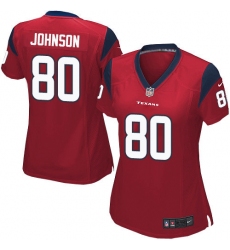 Women's Nike Houston Texans #80 Andre Johnson Game Red Alternate NFL Jersey