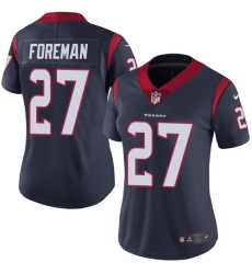 Women's Nike Houston Texans #27 D'Onta Foreman Elite Navy Blue Team Color NFL Jersey