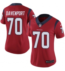 Women's Nike Houston Texans #70 Julien Davenport Limited Red Alternate Vapor Untouchable NFL Jersey