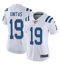 Women's Nike Indianapolis Colts #19 Johnny Unitas Elite White NFL Jersey