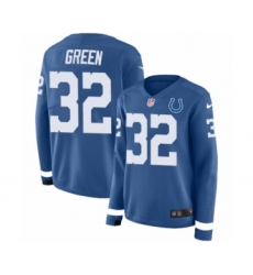 Women's Nike Indianapolis Colts #32 T.J. Green Limited Blue Therma Long Sleeve NFL Jersey