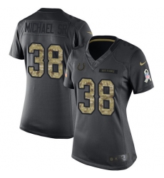 Women's Nike Indianapolis Colts #38 Christine Michael Sr Limited Black 2016 Salute to Service NFL Jersey