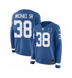 Women's Nike Indianapolis Colts #38 Christine Michael Sr Limited Blue Therma Long Sleeve NFL Jersey