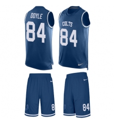 Men's Nike Indianapolis Colts #84 Jack Doyle Limited Royal Blue Tank Top Suit NFL Jersey