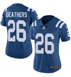 Women's Nike Indianapolis Colts #26 Clayton Geathers Royal Blue Team Color Vapor Untouchable Limited Player NFL Jersey