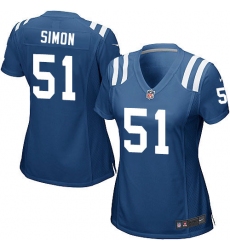 Women's Nike Indianapolis Colts #51 John Simon Game Royal Blue Team Color NFL Jersey