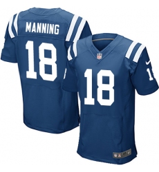 Men's Nike Indianapolis Colts #18 Peyton Manning Elite Royal Blue Team Color NFL Jersey