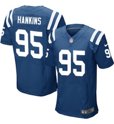 Men's Nike Indianapolis Colts #95 Johnathan Hankins Elite Royal Blue Team Color NFL Jersey