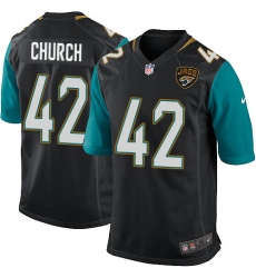 Men's Nike Jacksonville Jaguars #42 Barry Church Game Black Alternate NFL Jersey