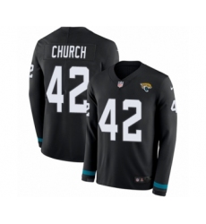 Men's Nike Jacksonville Jaguars #42 Barry Church Limited Black Therma Long Sleeve NFL Jersey